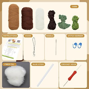 BSNRDX Beginners Crochet Starter Kit 1 Set Adorable Capybara+Turtle Perfect for Novice Crafters, Ideal Creative DIY Gift for Craft Lovers, Step-by-Step Video Tutorials, Knitting Kit for Adult Kids
