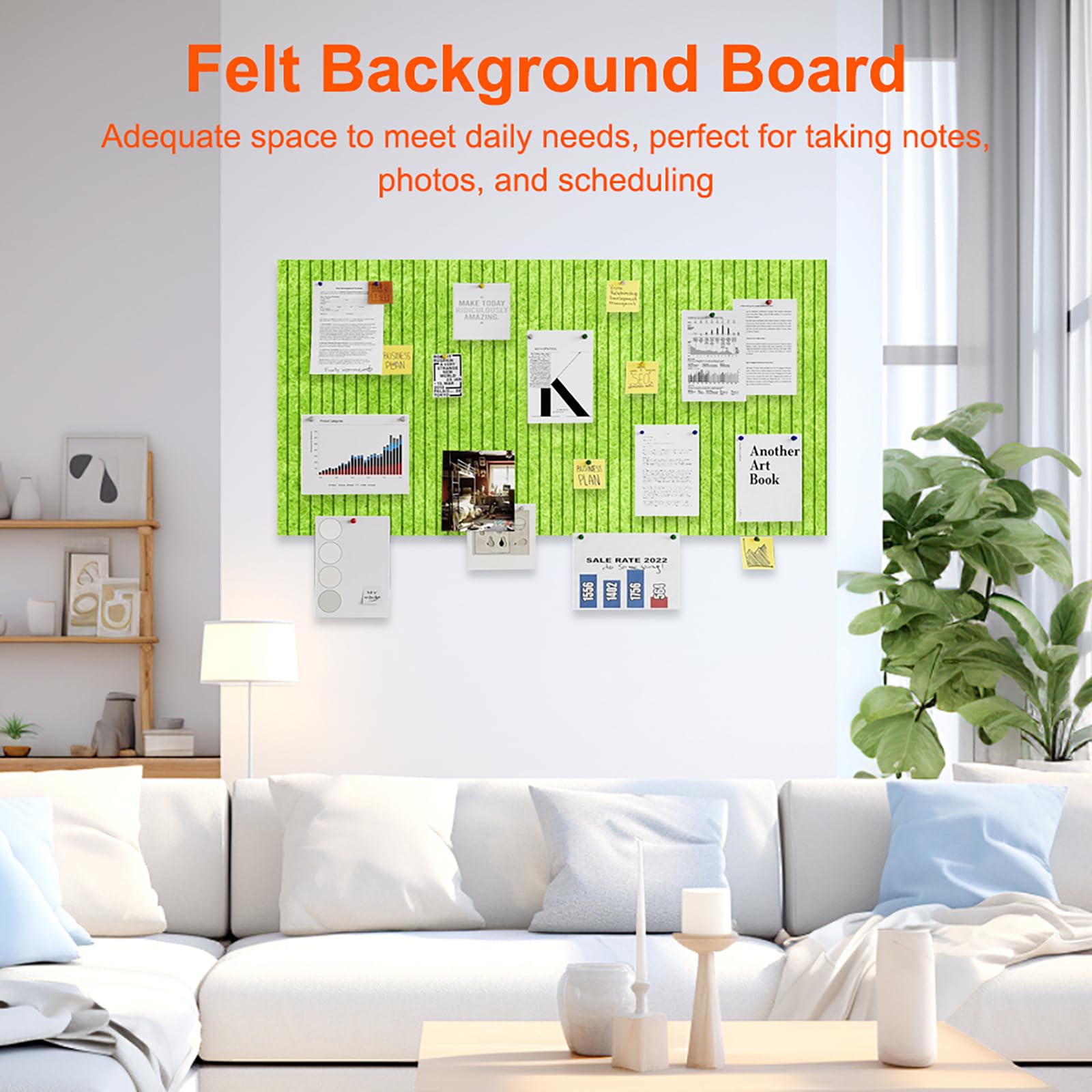 Tableau D’affichage En Feutre – 60x40cm épaisseur 0,9cm – Autocollant Beige – Pliable