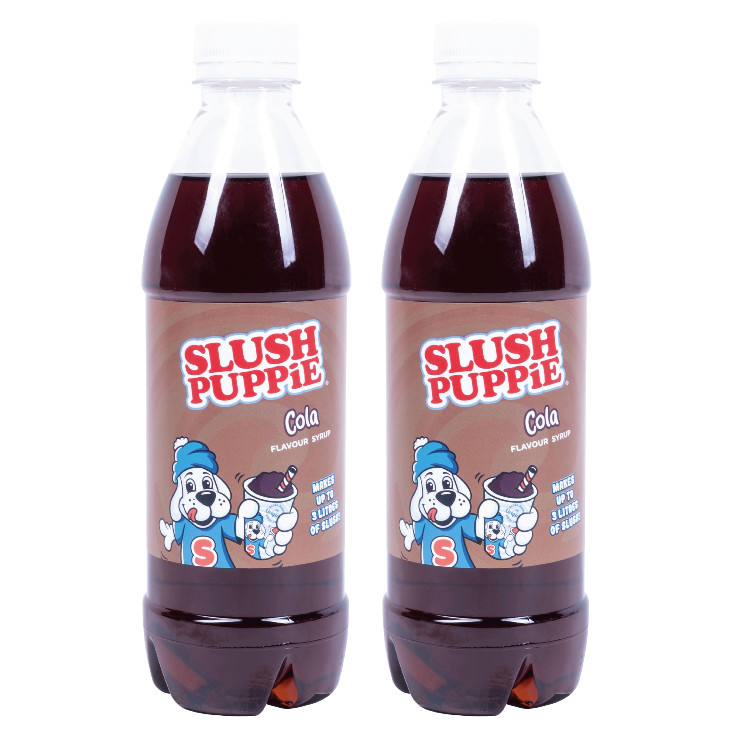 Slush Puppie Syrup Pack of 2 Flavours. Includes 2x Cola 500ml. Officially Licensed Slush Puppy Merchandise. Classic Slushy Flavours.