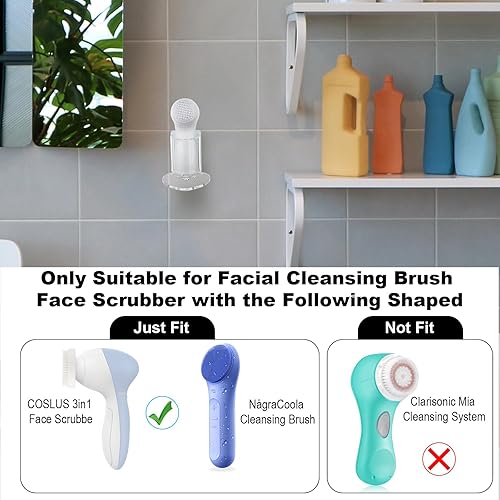 Miniatura 2 de Beautyflier Soporte eléctrico para cepillo de lavado facial, limpiador de limpieza de acrílico transparente para masajes y limpieza profunda (solo