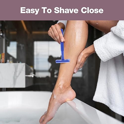 Miniatura 7 de Kinghood Maquinilla de afeitar de seguridad de doble filo, maquinilla de afeitar de una sola hoja con 10 cuchillas de acero inoxidable, maquinilla