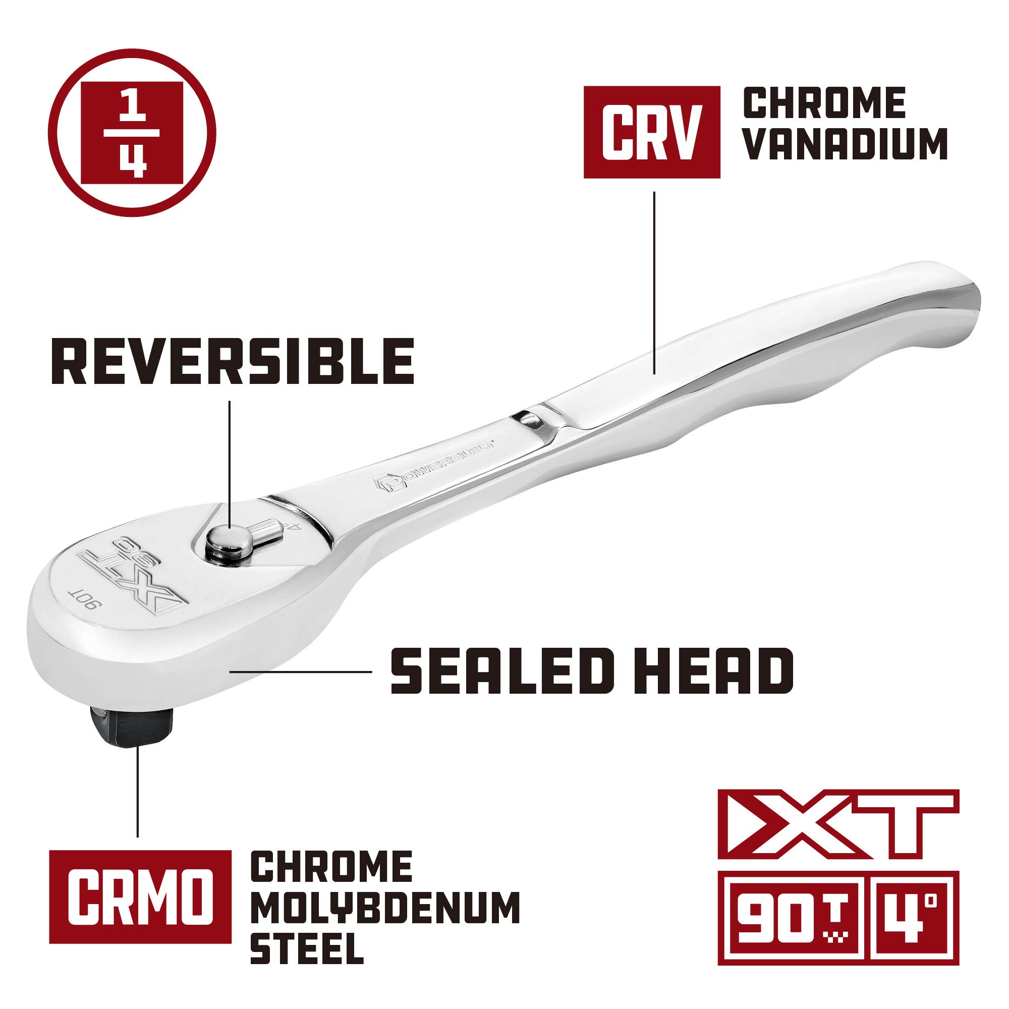 Powerbuilt XT90 Ratchet - 90 Tooth Professional Ratchet -3