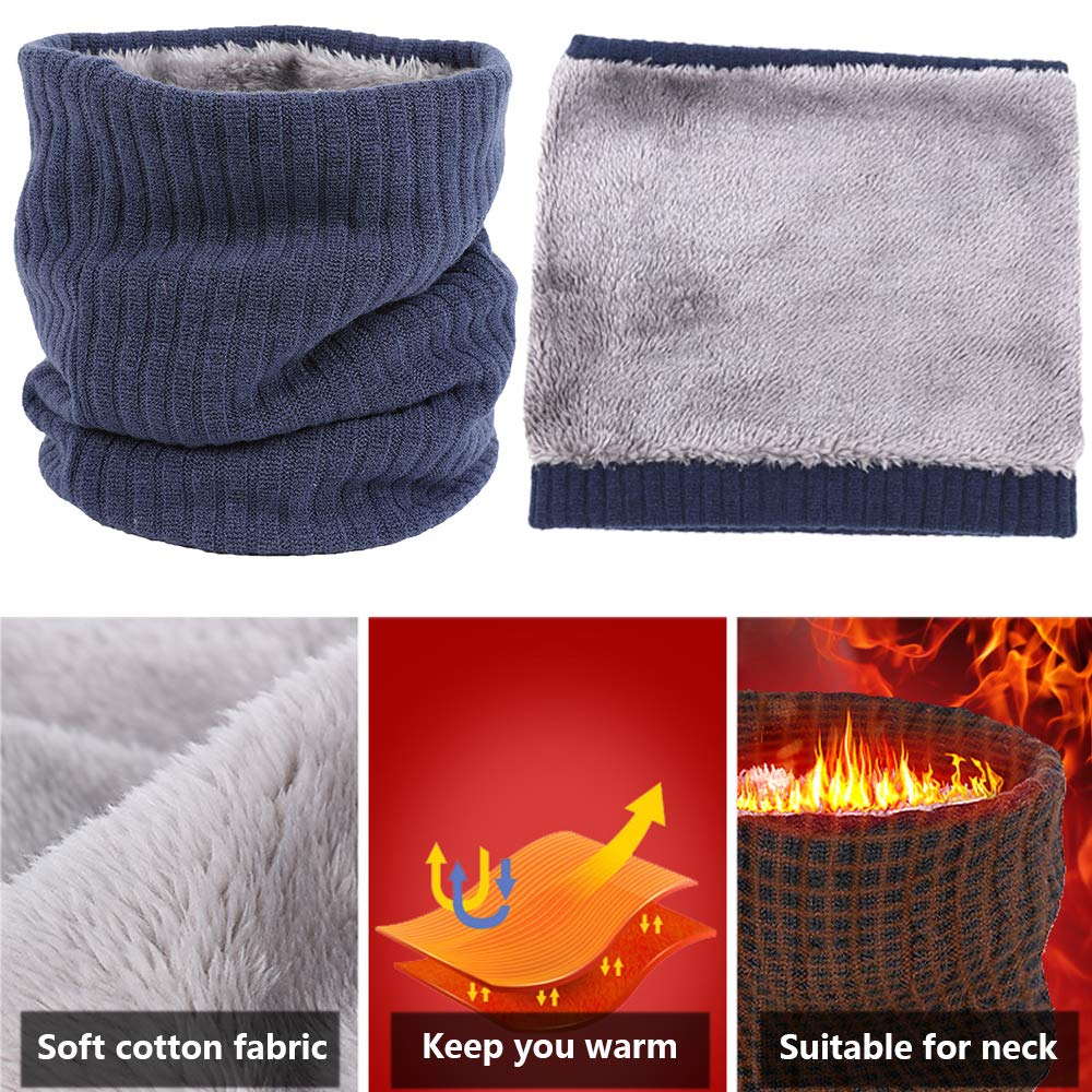 ehsbuy Scaldacollo In Pile Scaldacollo Termico Sciarpa a Cerchio Lavorata a Maglia Invernale Unisex Spessa Per Sport In Bicicletta