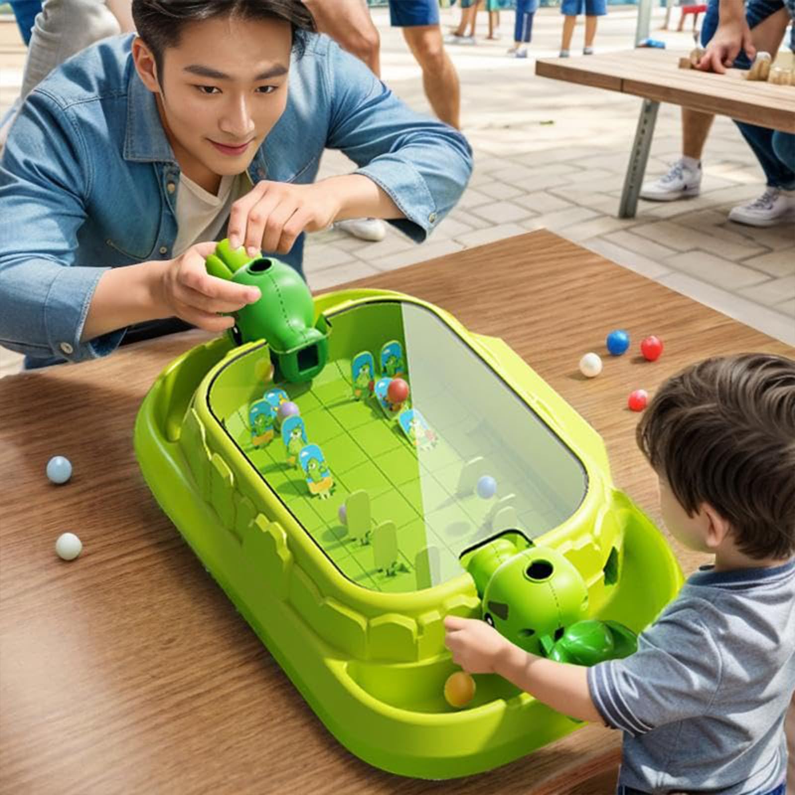 Flipper pour Enfants, Jeu de Bataille de Dinosaure P-inball, Jeu de Flipper Excitant, Jouet éducatif pour Le développement des compétences motrices Fines, divertisse Shooter + 60 Rounds + Battle Disc