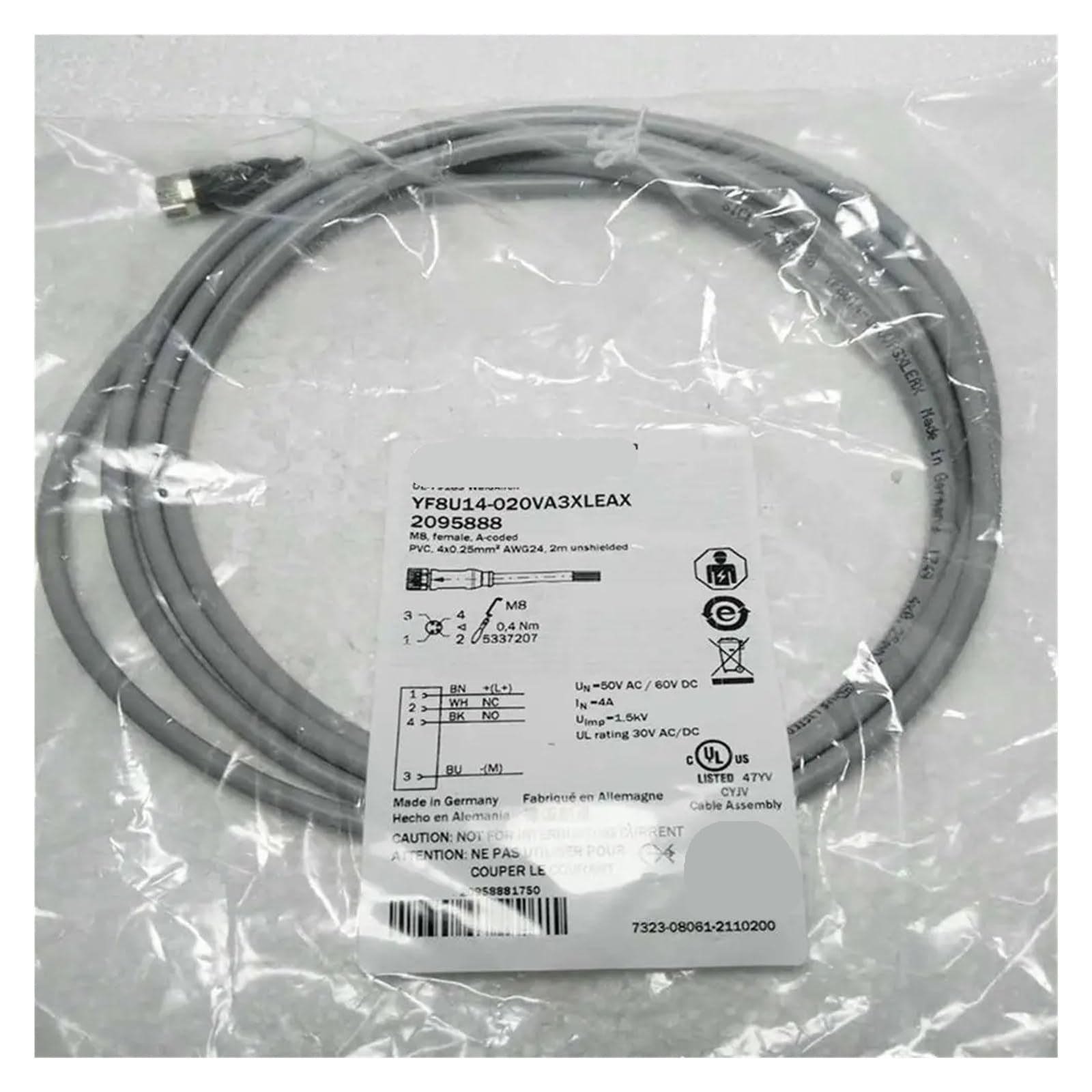CXFCIHFT Connecting cables with female connector YF8U13-020VA1XLEAX YF8U13-050VA1XLEAX YG8U13-020VA1XLEAX YG8U13-050VA1XLEAX(YF8U13-020VA1XLEAX)