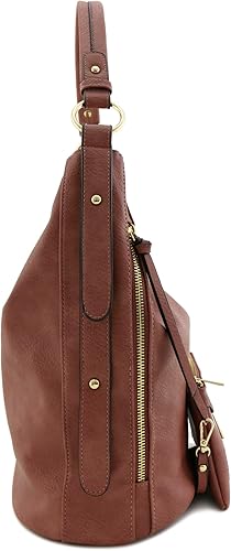 Miniatura 3 de 2pc Set Faux Leather Large Hobo Bag with Pouch Purse