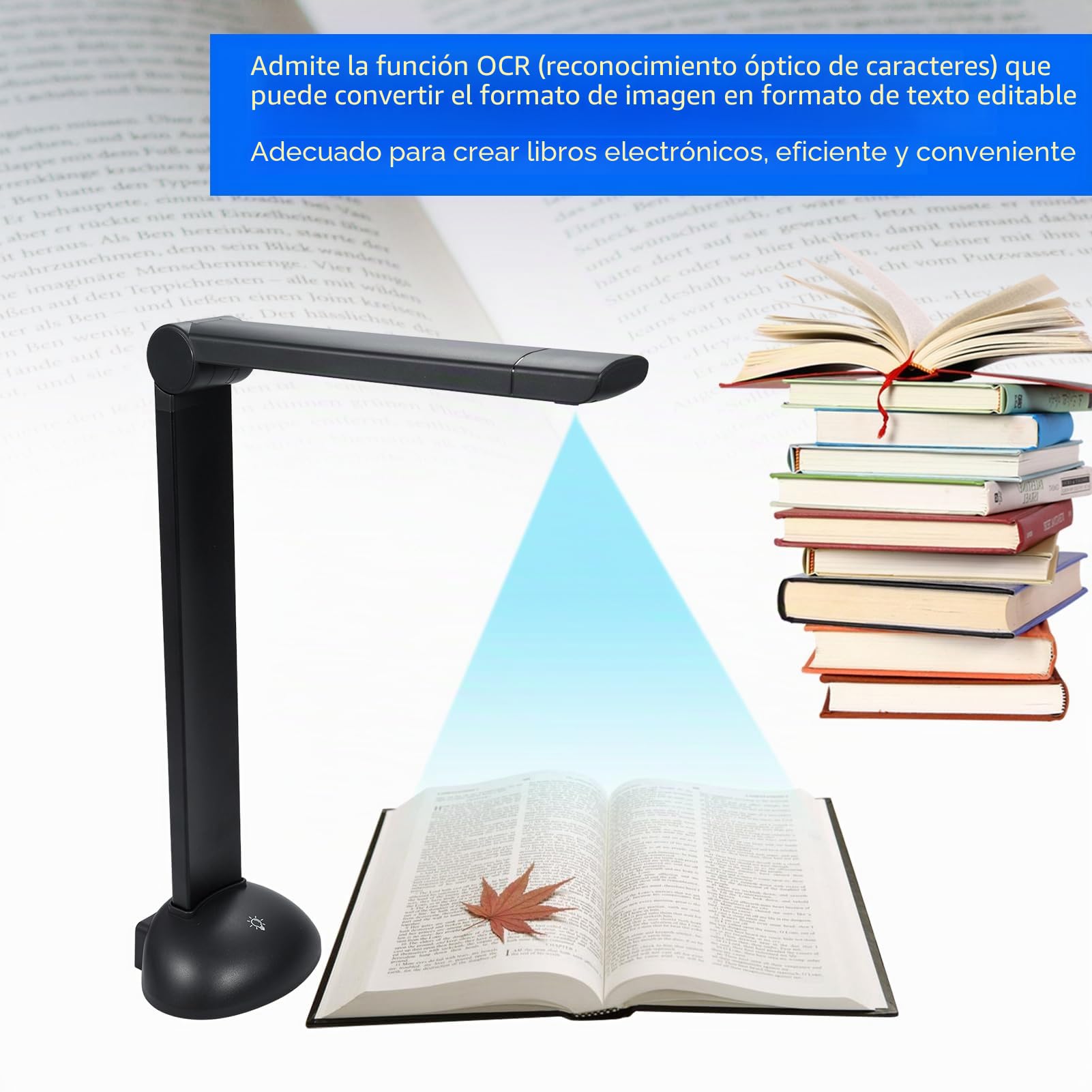 Escáner de libros con cámara de documentos A3 A4 con luz de relleno LED HD 16 Mega-píxeles Soporte de escaneo de alta velocidad Software OCR multilingüe Puerto USB compatible con