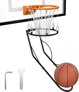 Basketball Return Attachment, Sturdy Metal Basket Ball Return Training Aid