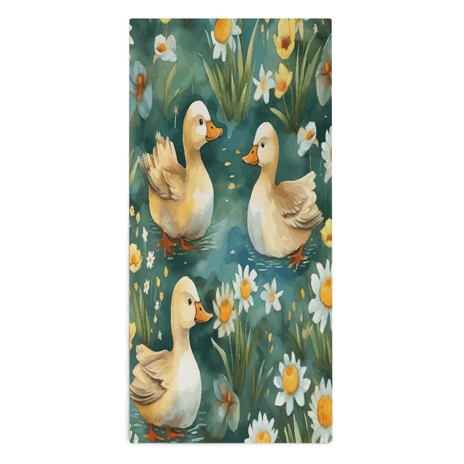 Btcowzrv Style Hand Drawn Duck Bath Towel Beach Towels Shower Towel