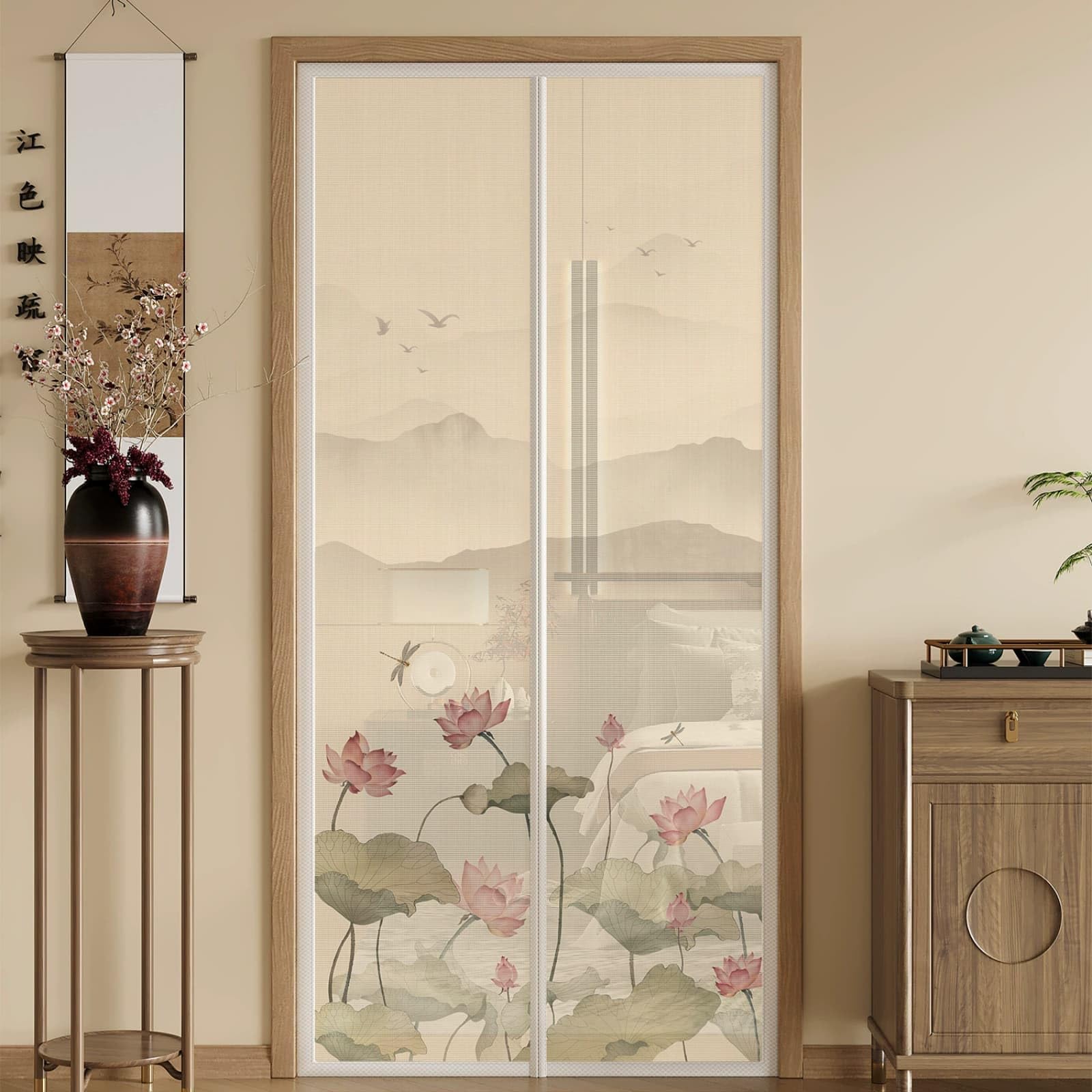Moustiquaire porte magnétique avec fermeture automatique Hiseng