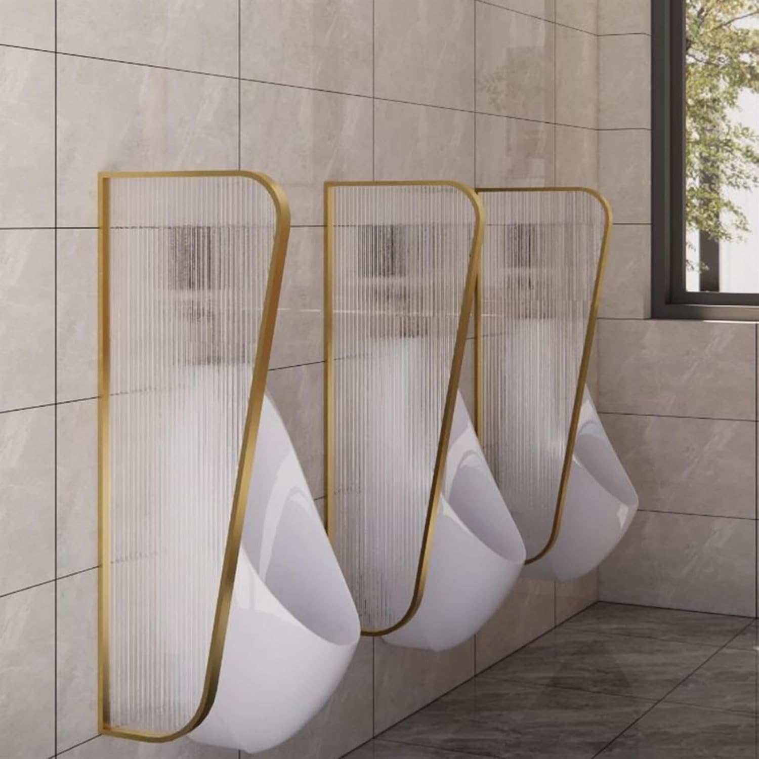 Urinal Partition Divider Screen, Privacy Screen for Wall Mounted Urinal, Toilet Partition, Suitable for Shopping Malls and Public Spaces(A)