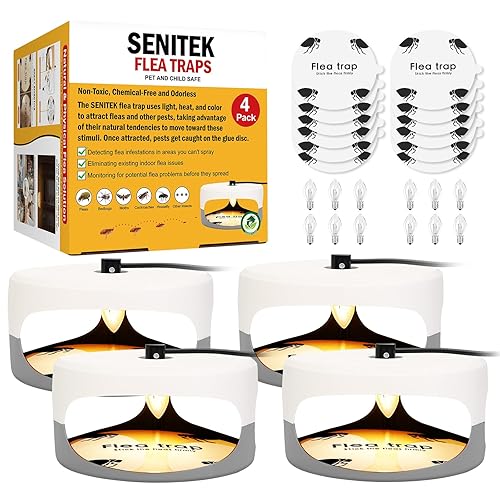 Flea Traps for Inside Your Home, 4 Pack Original Indoor