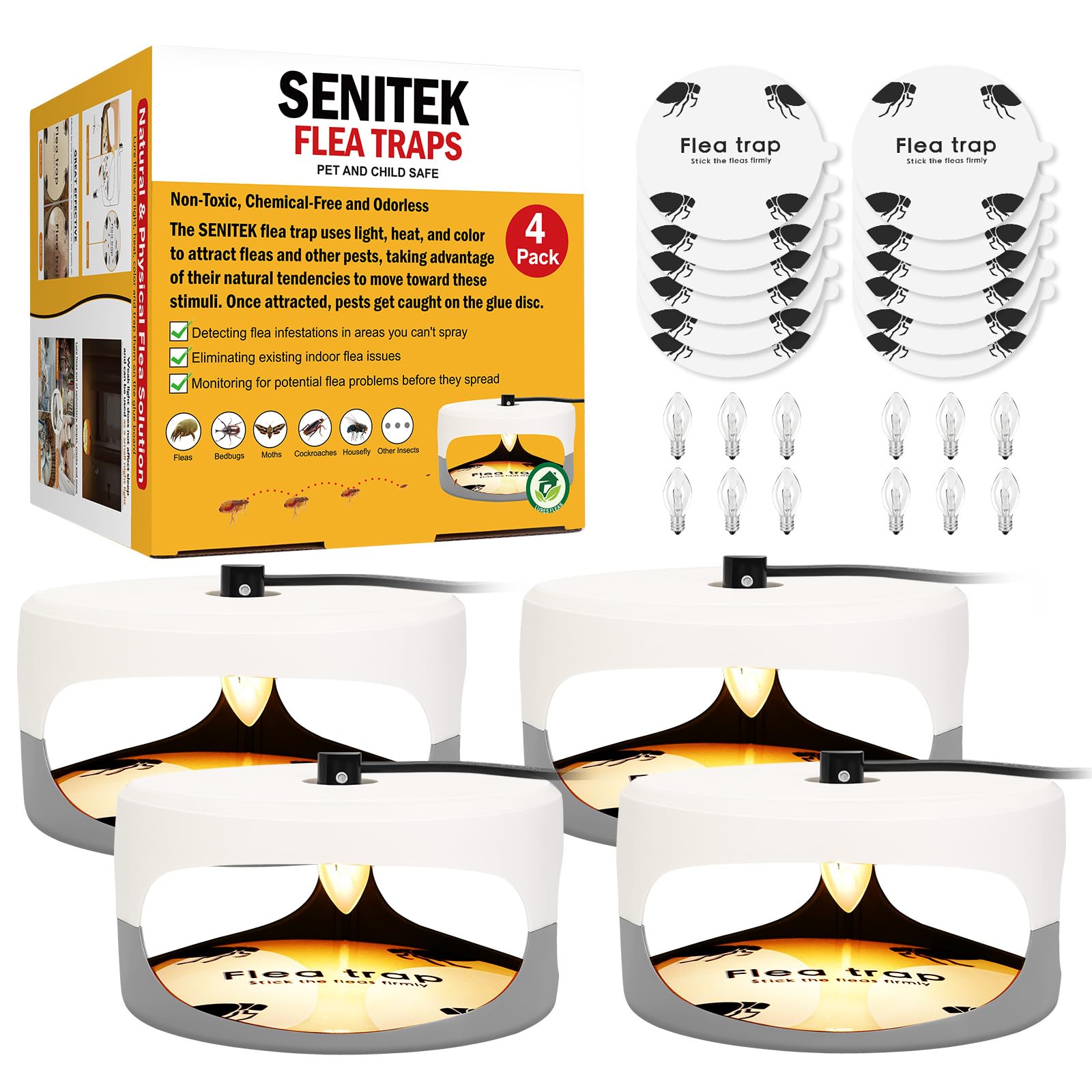 SENITEK 4 Pack Flea Trap