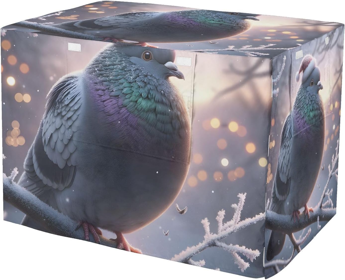 Christmas Pigeon Pet Kennel Cover with Mesh Windows, Washable Water-Resistant Dog Crate Cover, X-Large