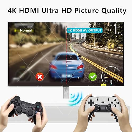 Miniatura 6 de Modelo mejorado inalámbrico Retro Game Stick, consola de videojuegos retro, 9 emuladores, (64G), con más de 40000 juegos electrónicos integrados,