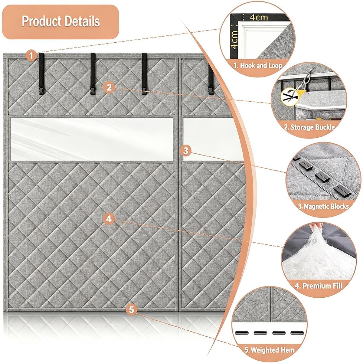 Tenda Isolante Magnetica per Garage con Finestra, Antivento e Impermeabile