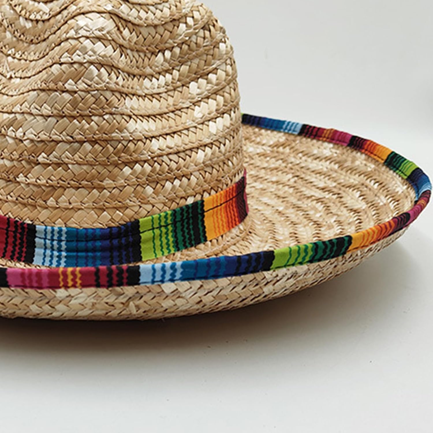 Woven Straw Sombrero Hat Mexico Festival Theme Wide Brims Sun Protective for Adult Unisex Popular Travel Headpiece Portable