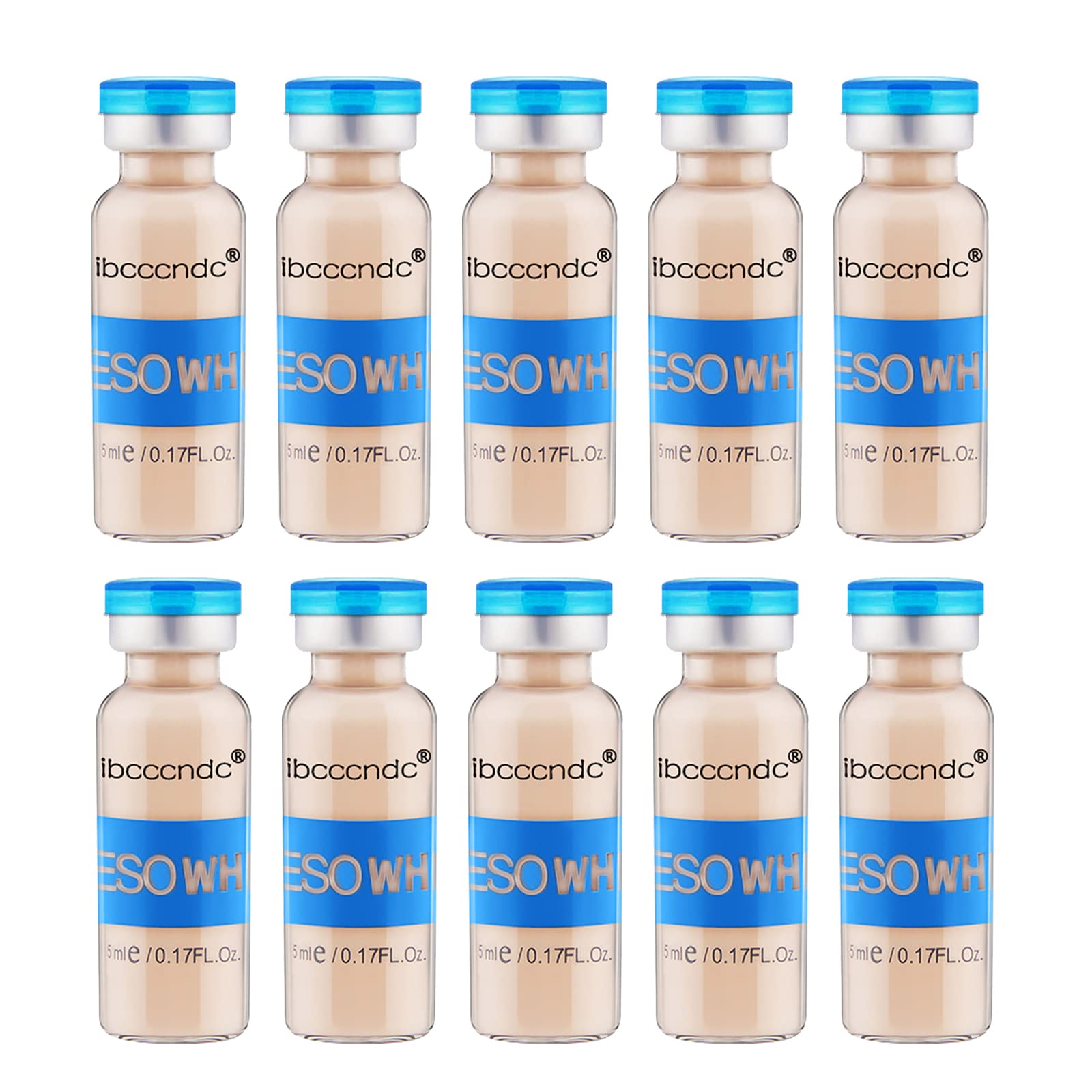 BB Cream, Fawoonu BB Foundation Cream 5MLx10PCS Ampoule Serum Starter Kit Semi-Permanent Foundation BB Cream Natural Nude Make Up Liquid Foundation