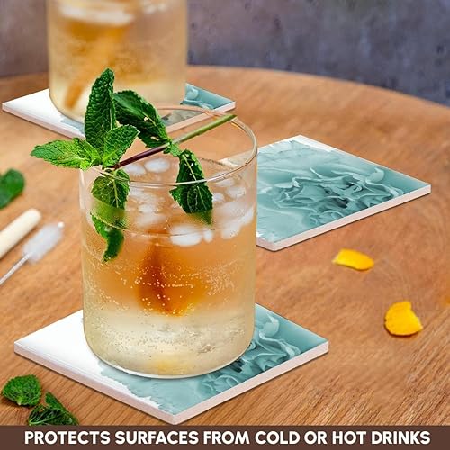 Miniatura 3 de Yves Creaciones Florals y ramilletes Delicado azul gris flor Posavasos