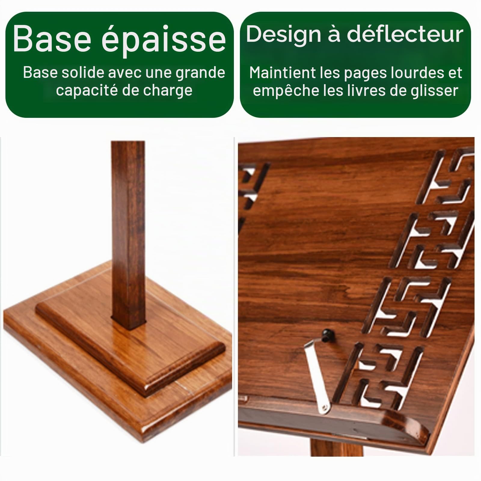 Pupitre Pliable Et Portable en Bois, Support Pliable Et Portable en Bois pour La Cuisines, Pupitre De Partitions, Tablette, Iiseuse, Livres De Cuisine, Encyclopédies Et Atla