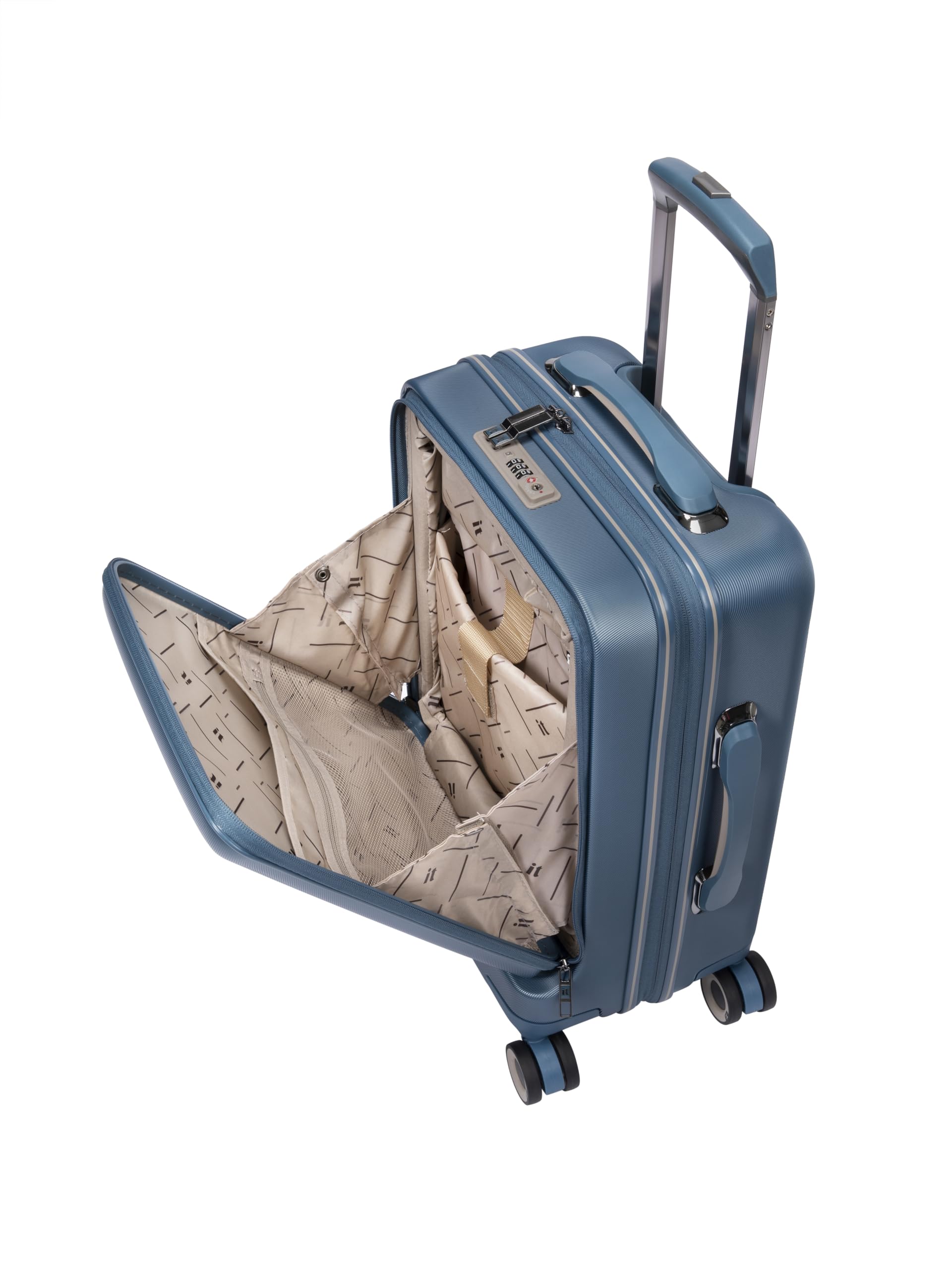 it luggage Rapidity Teal Blue-20 inches Cabin with Padded Laptop Section Polycarbonate Hard Case Carry-on Luggage 8 Wheel Trolley Bag with TSA Lock & Wet Pouch Inside-picture-26