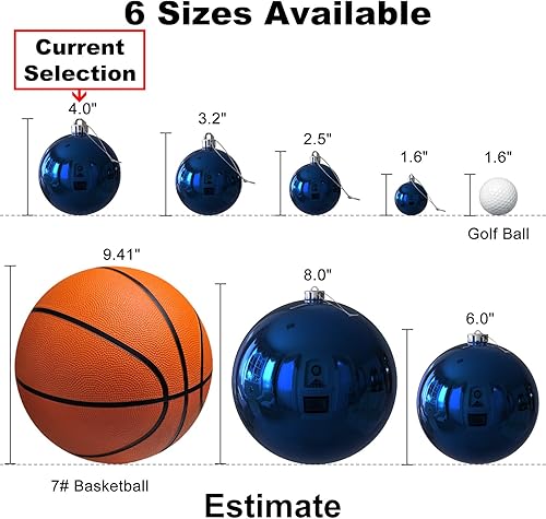 Vista 474 de 18 esferas medianas decorativas navideñas para árbol de Navidad, inastillables, para colgar, color púrpura, 2.5 pulgadas, paquete de 18