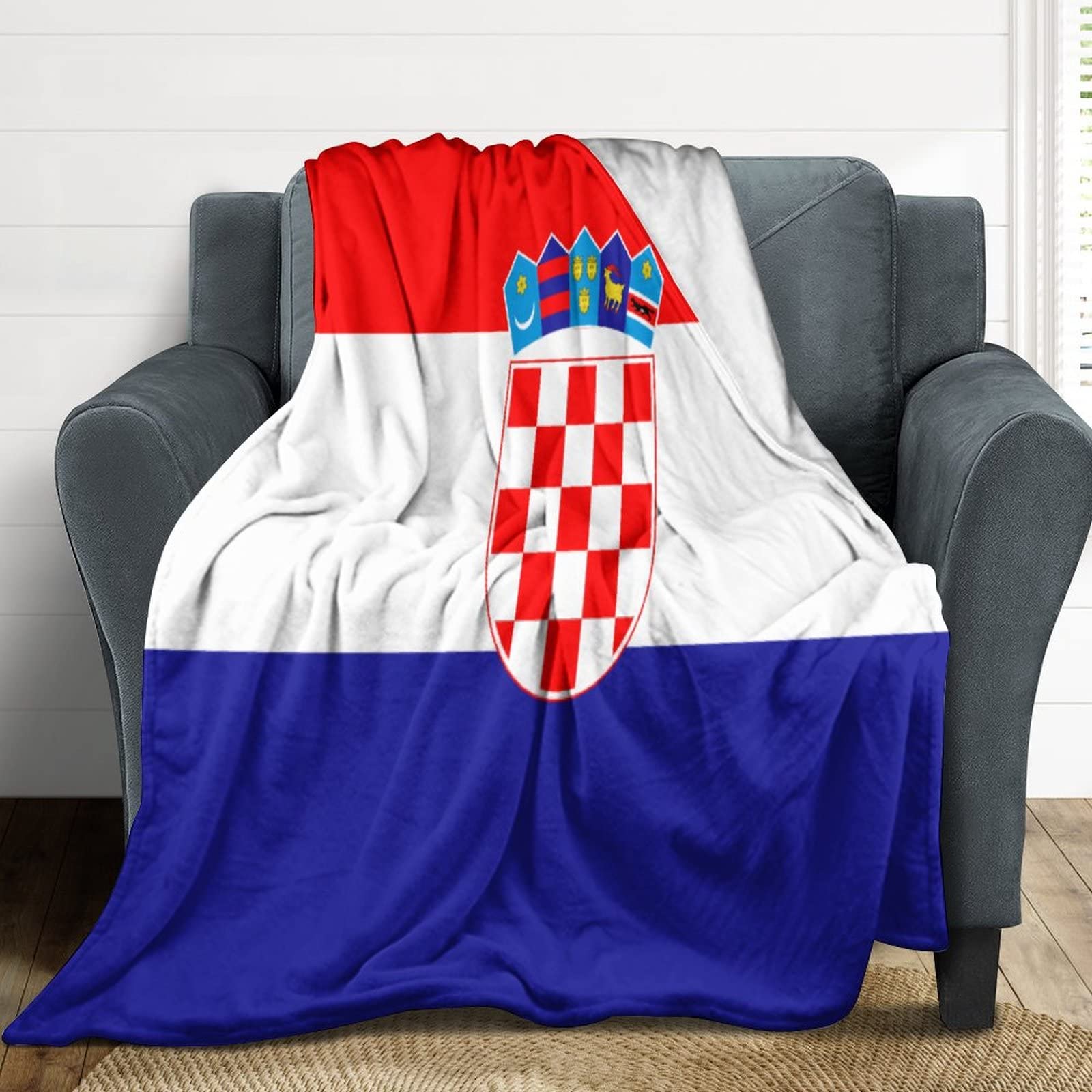 Couverture Croatie flanelle douce, idée cadeau idéale pour voyage