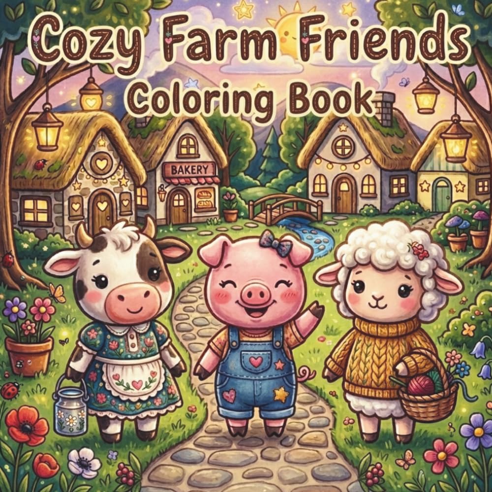Cozy Farm Friends Coloring Book