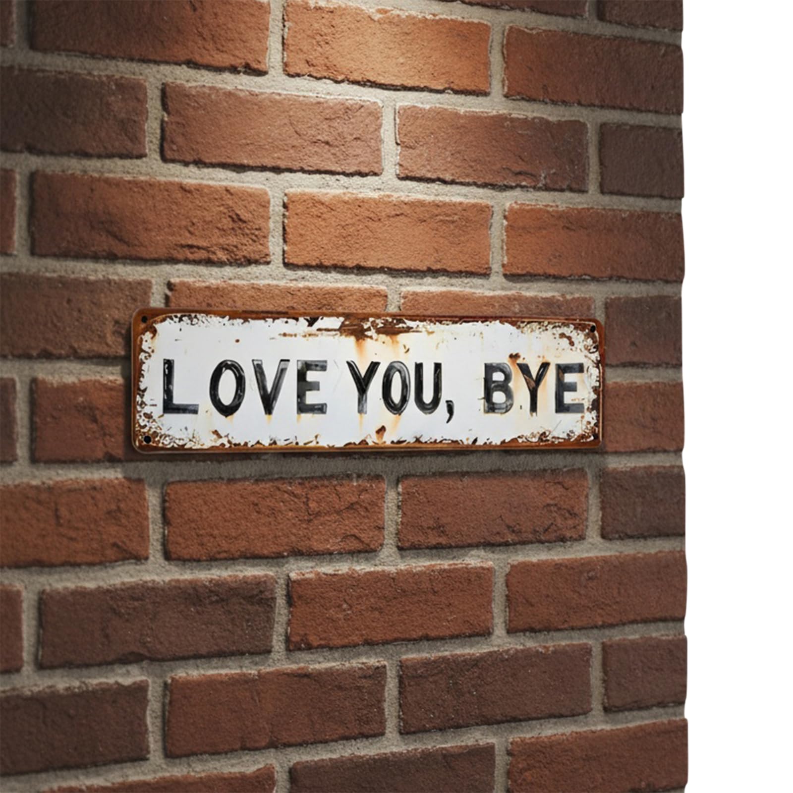 2 pezzi Love You Bye Retro Metallo Targa da parete Vintage Targa Decorazione Rustica Arte