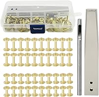 Vista 1 de QANYEGN Kit de 40 remaches de cobre, remaches de cobre con vidente de rebabas de acero inoxidable, juego de pch de cuero, cierre de remache