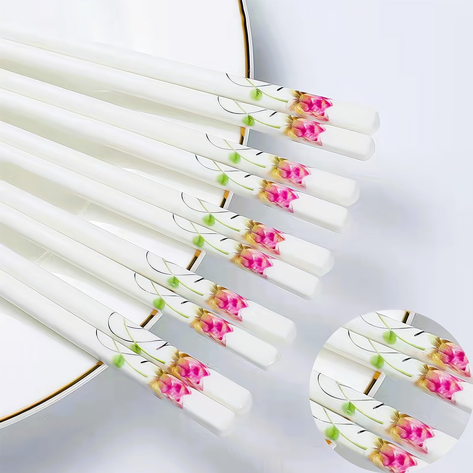 Ceramic Chopsticks Set - Blue Peony Gift -22