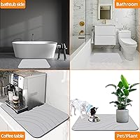 Vista 18 de Tapete de baño de piedra de tierra de diatomeas, tapete de baño de piedra de secado rápido al agua, ultra absorbente, tapete de diatomita, tapete