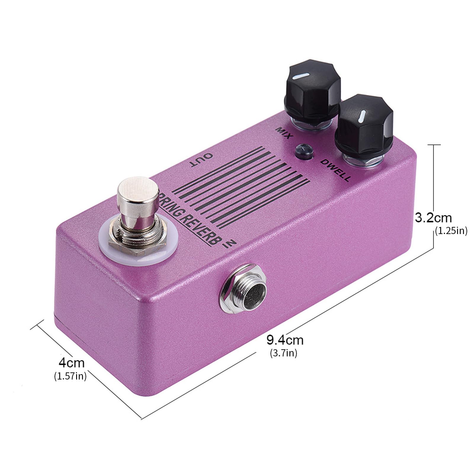 Pratica scatola effetti per riverberi a pedale per riverberi per chitarra piccola che offre ricca profondità spaziale e controlli facili da usare Tono riverbero tradizionale