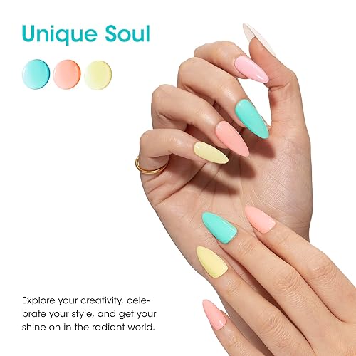 Miniatura 2 de Gellen Kit de esmalte de uñas de gel, juego de esmalte de uñas de colores rosa cian, adorable kit de esmalte de gel pastel de caramelo, kit de uñas