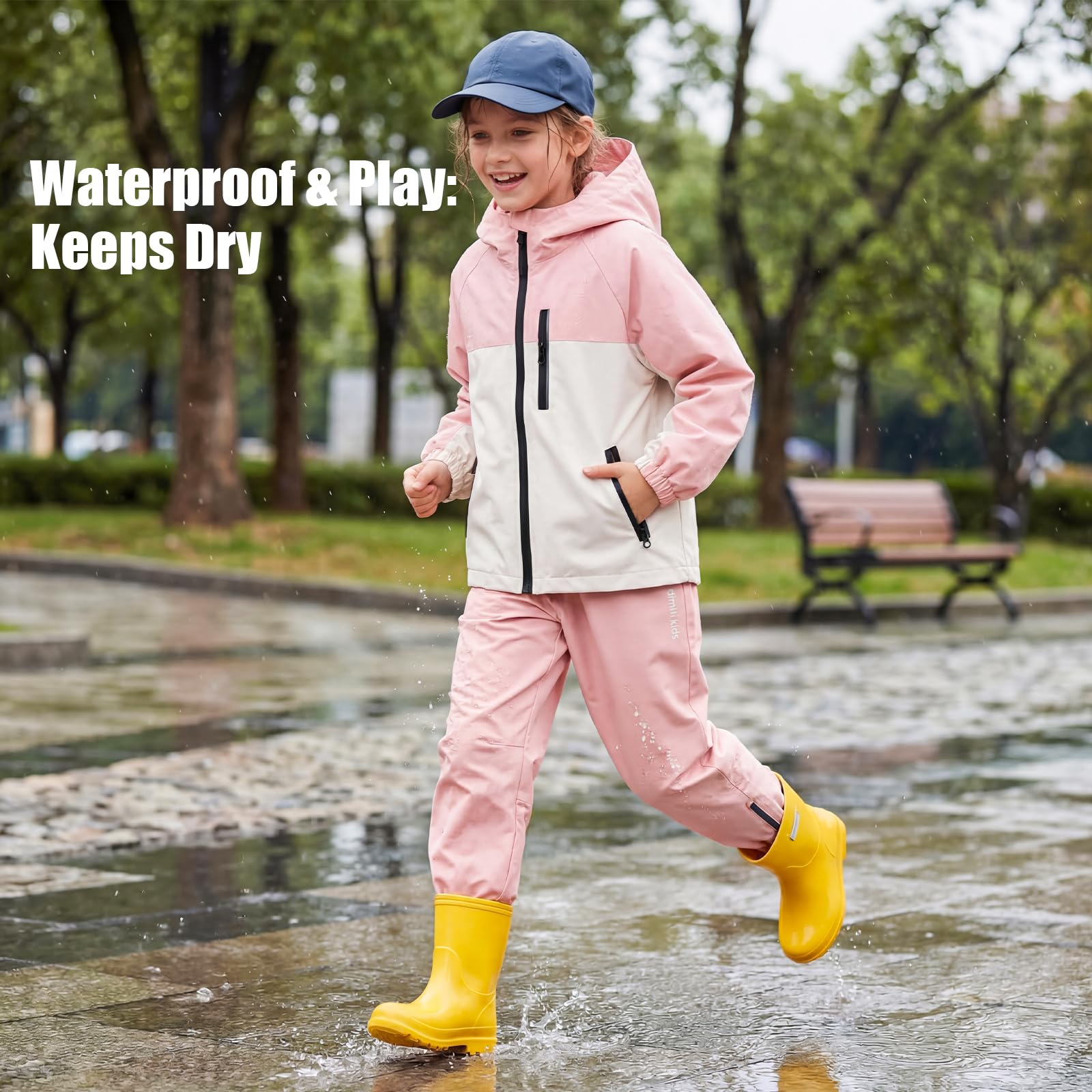 Pantalones de Senderismo con Forro de Malla Transpirable para niños, Pantalón Impermeables Ligeros para Trekking y Actividades al Aire Libre en Primavera y otoño Ropa, 5-14 años