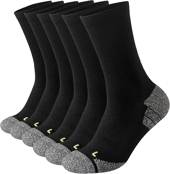 Wildarms Athletic Running Socks Cushion Padded Moisture Wicking Crew