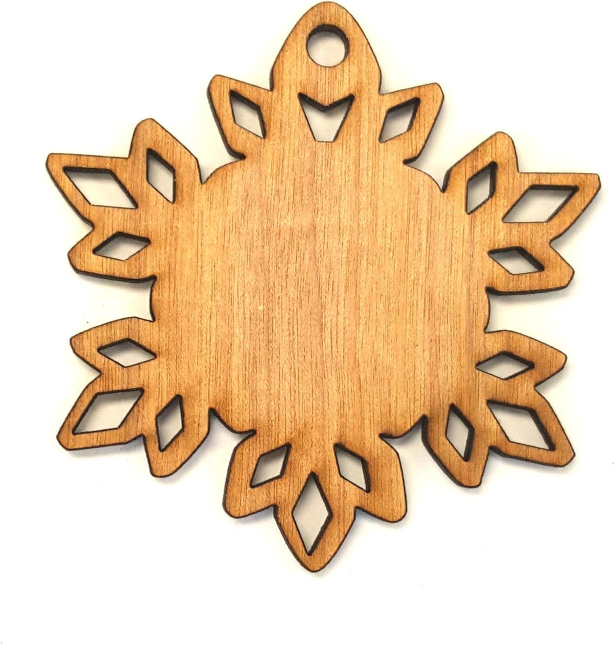 25 Wood Christmas Ornaments Blanks Snowflake 3/16" Thick- Made in USA - (Select Size) (5")