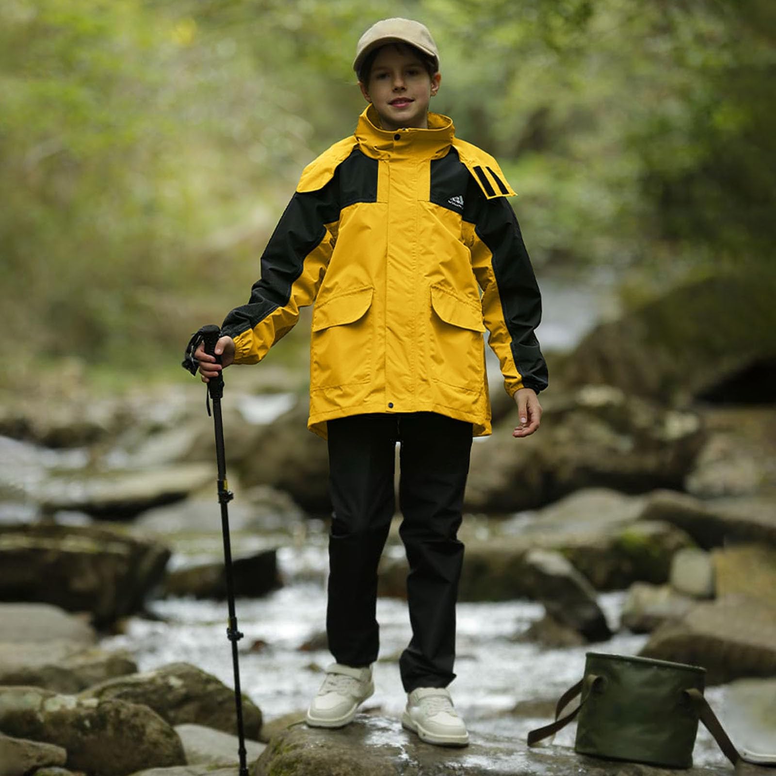 Generisch Ensemble veste de pluie pour enfant avec pantalon respirant et imperméable 6-15 ans