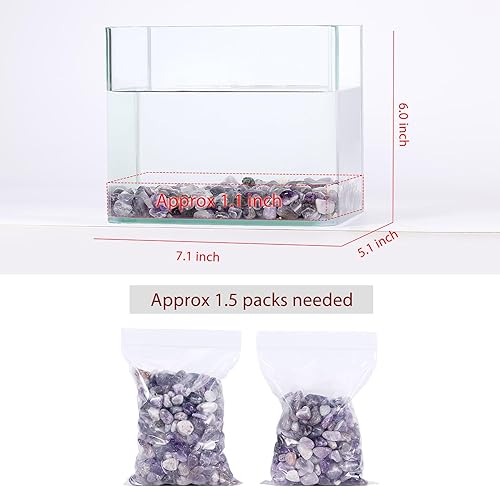 Miniatura 6 de Chips de cristal de amatista pulidas a granel, piedras trituradas pulidas para acuario, rocas de grava con pulseras de cuarzo rosa, pecera