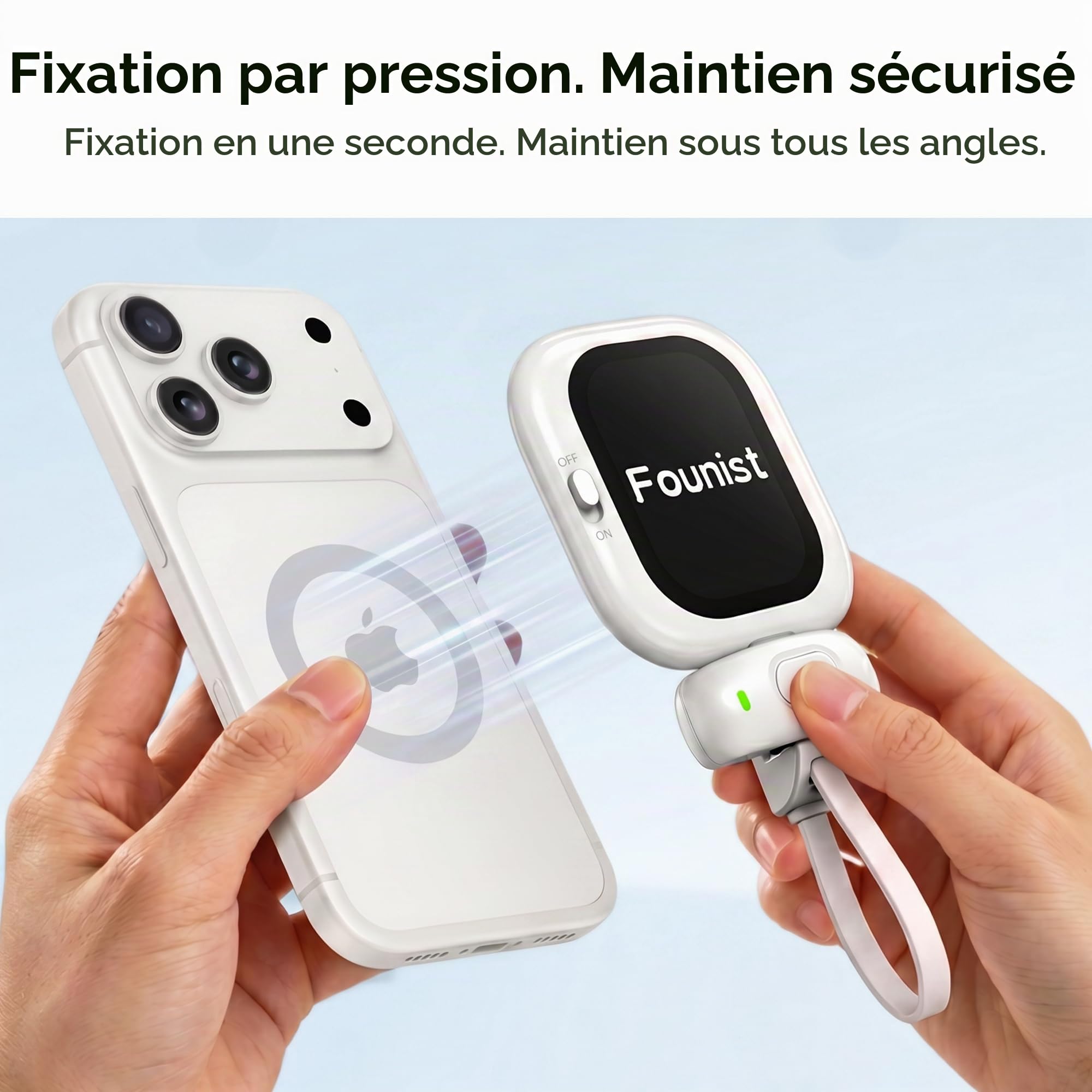 Vlogmate Mini écran à selfie Vlog - Support de téléphone pour selfies arrière - Vlogging / Live / TikTok - Compatible avec écran de caméra arrière iPhone