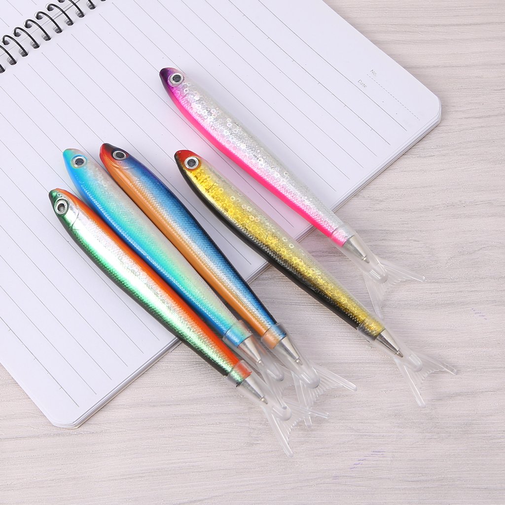 Lovely Fish Pen with Pen Cap Pocket Ballpoint Pen Blue Black Decompression Writing Pen Pen for Kid Student — view 5