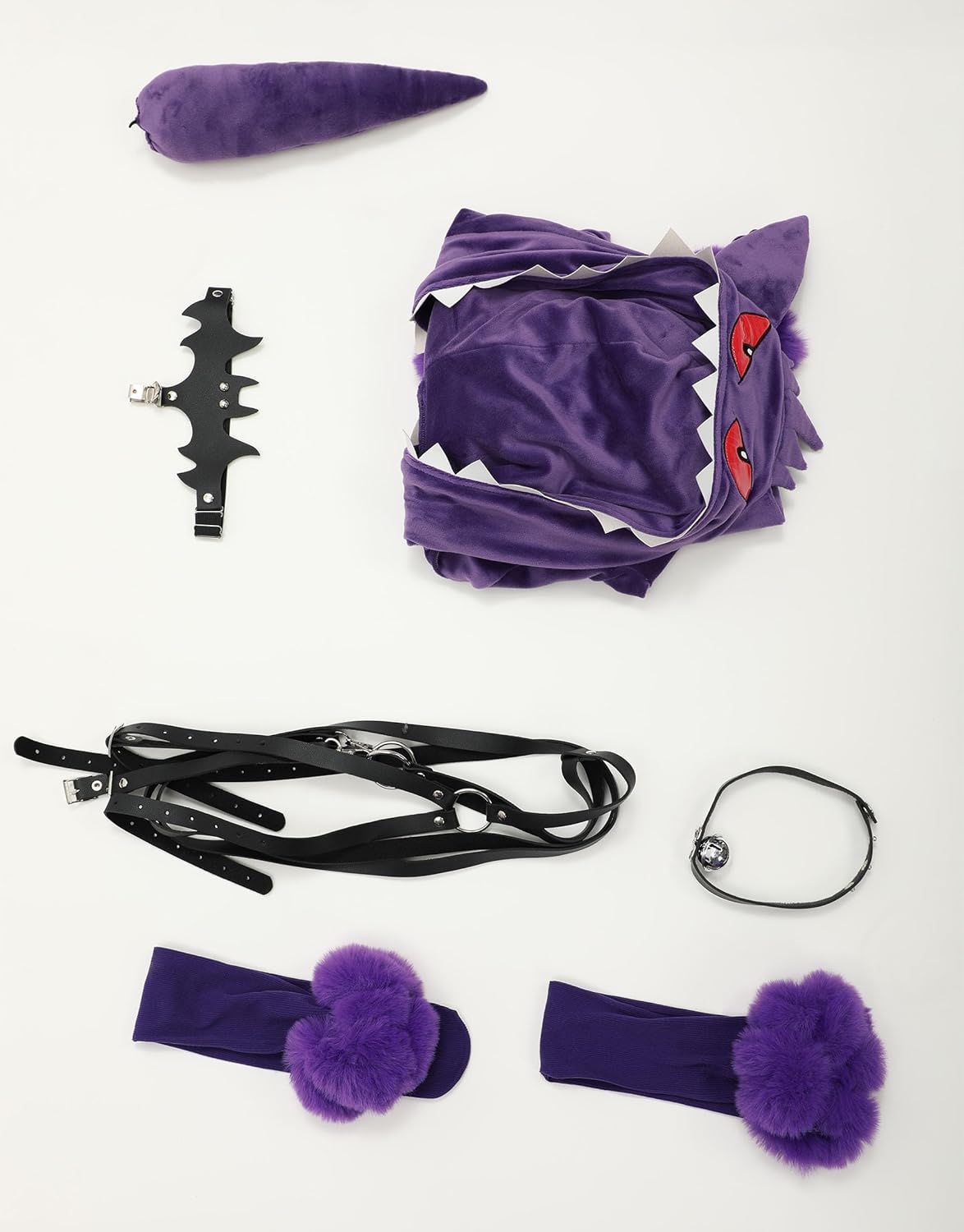 MEOWCOS Women Bodysuit Onesie Pajamas Romper Bodysuit Plush Hooded and Socks with Belt and Tail - Image 7