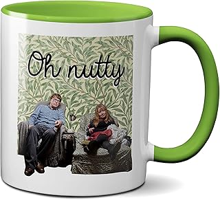 'Oh Nutty!' Kubek - zabawny żart nowość kubek na serial telewizyjny prezenty pomysły na prezenty herbata kawa nowość wytrzymały uchwyt powlekany dino zmywarka/mikrofalówka bezpieczna sublimacja ceramika (zielony uchwyt Prime)