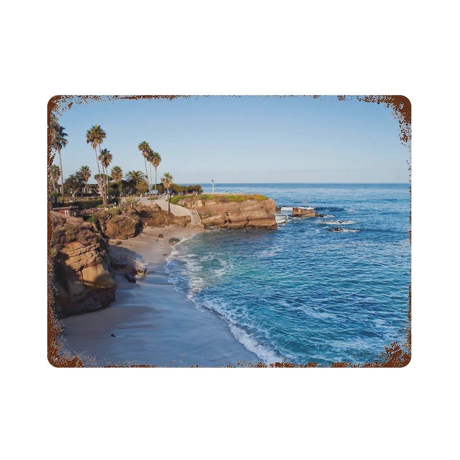 xiaoxiaoshen Real Photo La Jolla Decor San Diego Wall Decor Art Metal Tin Poster Modern Home Decor Art Home Bar Shop Decorations Vintage Sign 30x40cm