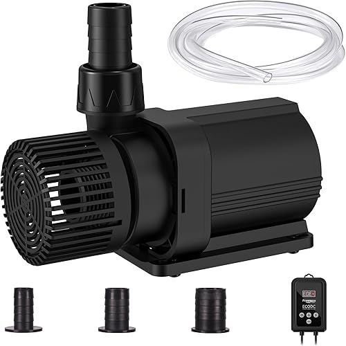 FREESEA Bomba de agua sumergible para estanque 1800 GPH 50W DC 24V Bomba de fuente de retorno con tubo de 15 pies para acuario pecera jardín al aire
