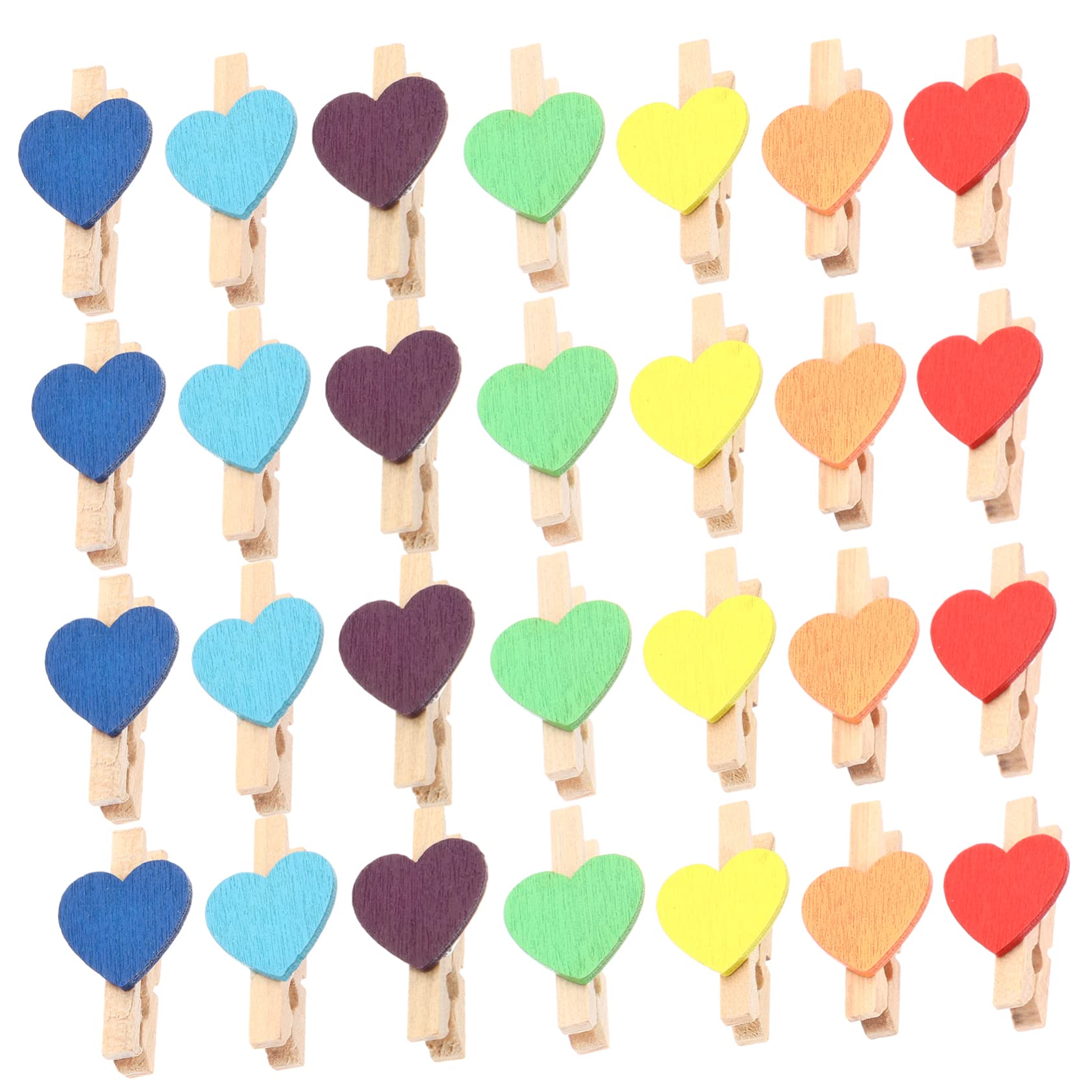 HOOTNEE 100Pcs Mini Heart Clothespins Decorative Photo Clips for Crafts Snacks and Home Decor Versatile and Miniature Clothespins for Holiday Supplies and