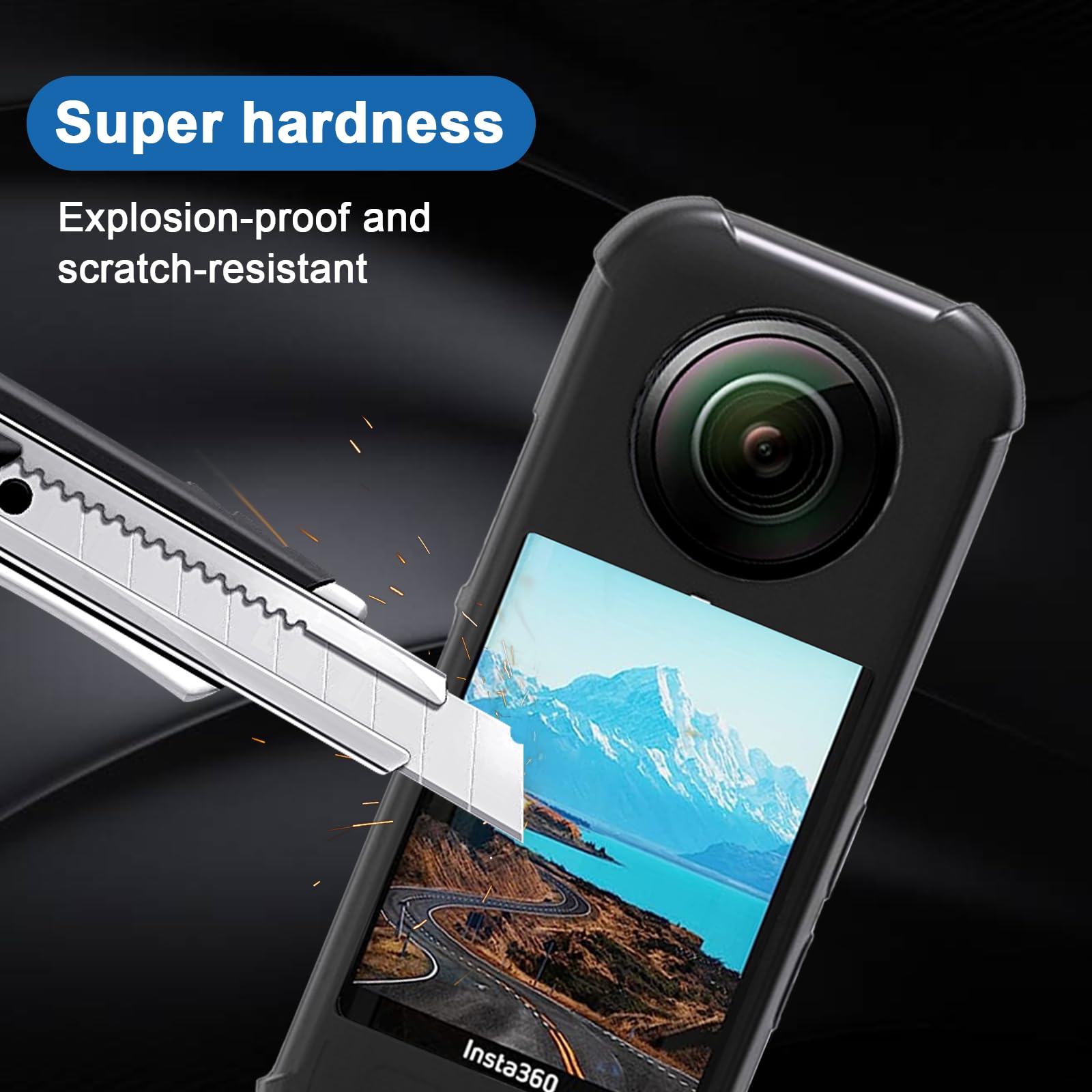 Insta360 X3 6-in-1 Kit mit Linsenschutz, Tasche mit Case und Karabiner, Displayschutz für Action-Kamera