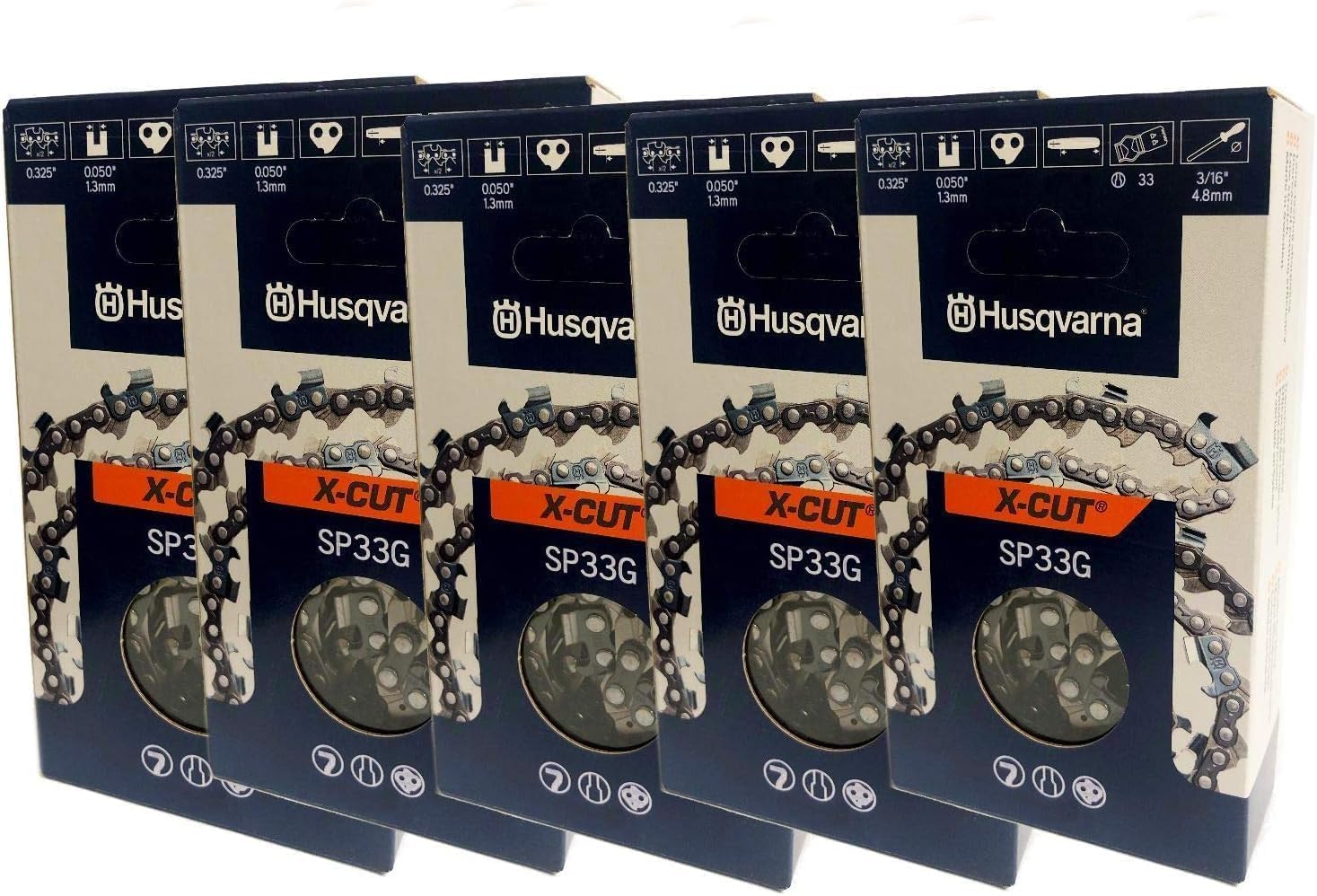 Husqvarna 581643666 Chainsaw Chain 16" .325 .050 Pack Of 5