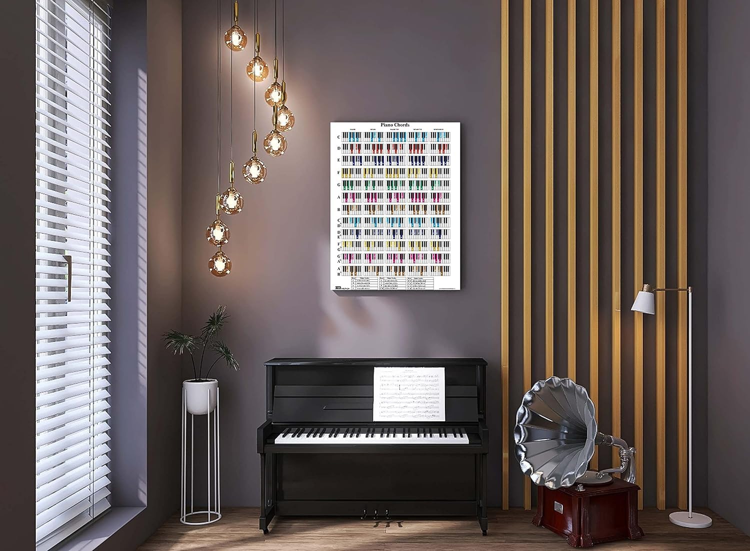 QMG Piano Chord and Scale Poster Chart for Piano Players and Teachers Printed on Waterproof, Non-Tearing, Polypropylene Paper - Image 4