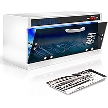 JJ CARE UV Sanitizer Cabinet &ndash; 8 L القدرات، الموقت اليدوي، المهنية منضدية UV المطهر مجلس الوزراء لصالون، سبا، مكتب & استخدام المنزل، 99% كفاءة التعقيم